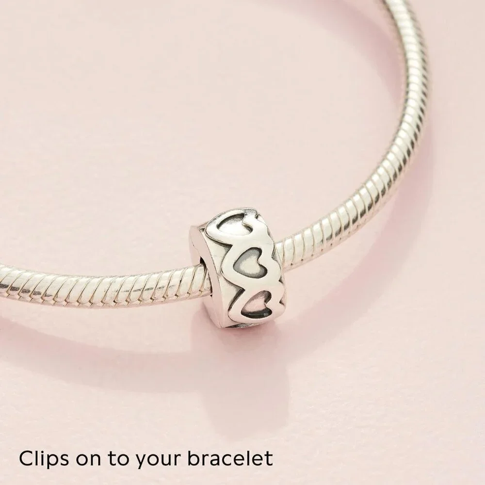 Sterling Silver Heart Charm for Moments Bracelets Gift for Her